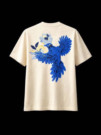 DRAVO  Blue Flight  Peach Heavyweight Tee